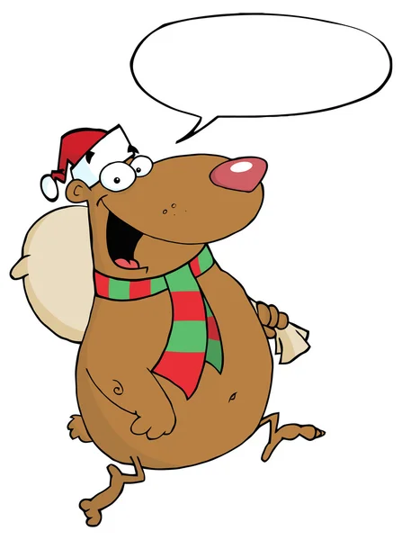 Oso de dibujos animados santa claus — Vector de stock