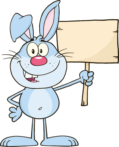 Rabbit Holding A Wooden Board. — Stock Vector
