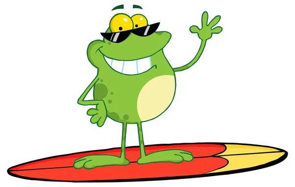 Happy Frog Personagem dos desenhos animados —  Vetores de Stock