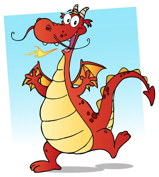 Cartoon Dragon personaggio — Vettoriale Stock