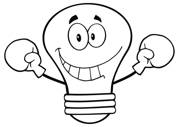 Light Bulb Wearing Boxing Gloves. — Stock Vector