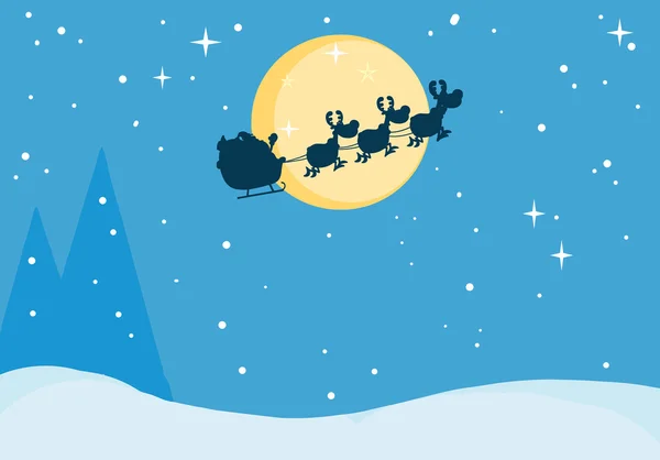 Santa Claus con bolsa — Vector de stock