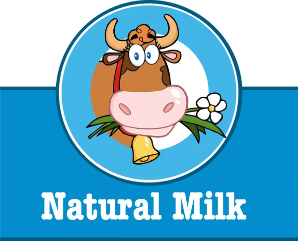 Label With Cow And Text — Stock Vector