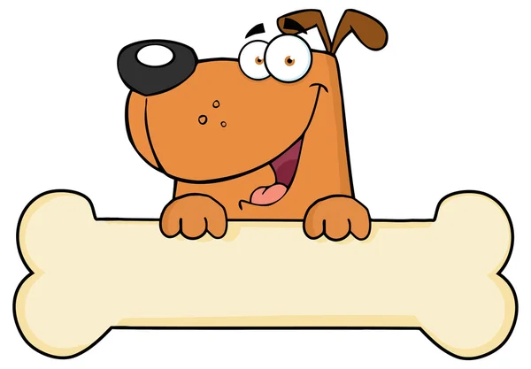 Cartoon hond Over bot — Stockvector