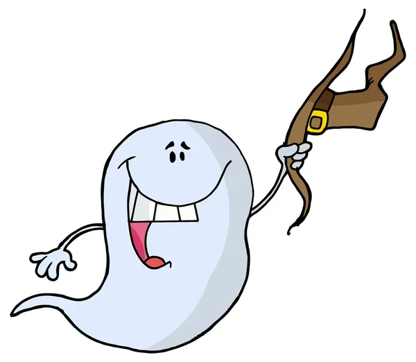 Fantasma de dibujos animados de Halloween con sombrero — Vector de stock