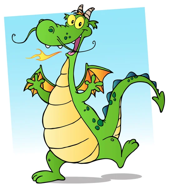 Cartoon Dragon personaggio — Vettoriale Stock