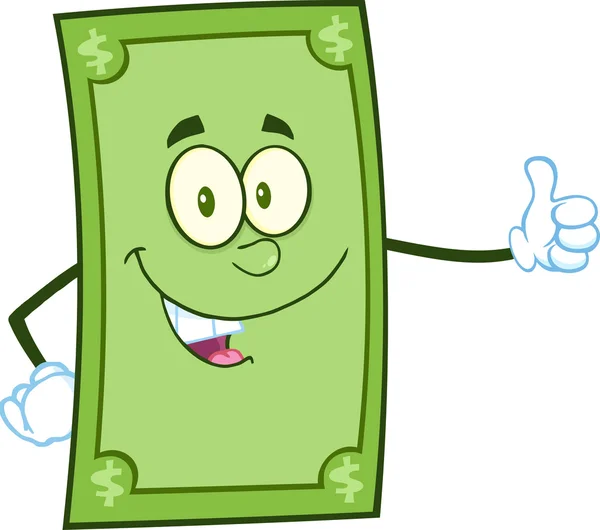 Dollaro sorridente Cartoon Character — Vettoriale Stock