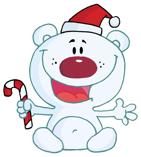Christmas Polar Bear — Stock Vector