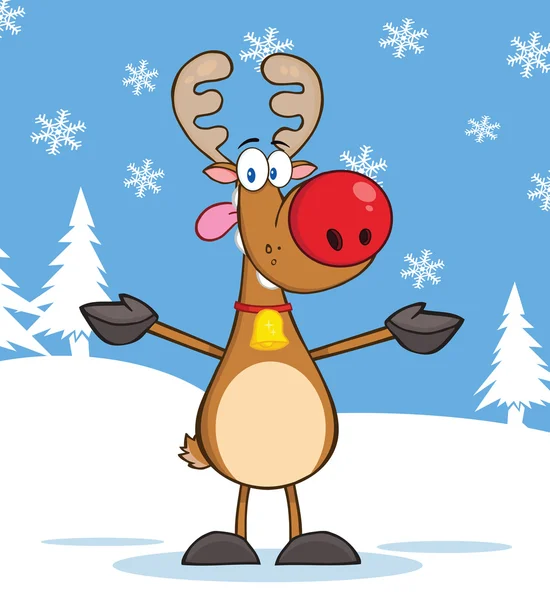 Reindeer With Open Arms — Stock Vector