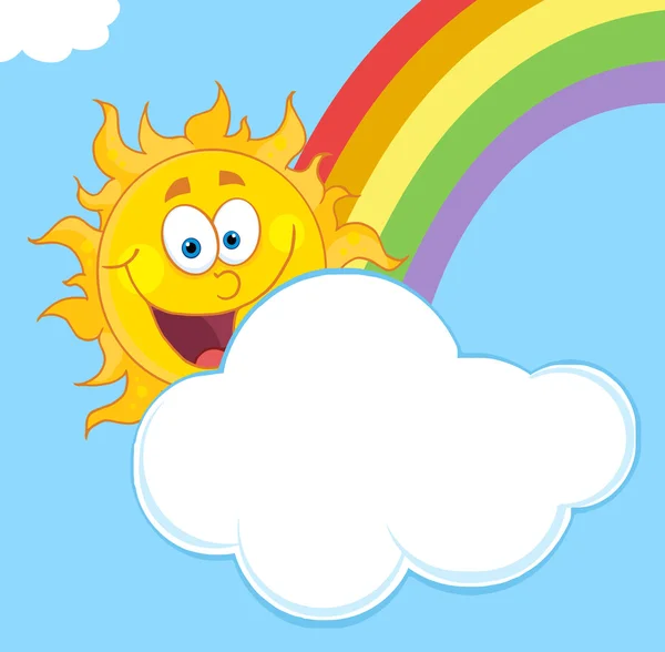Sun Hiding Behind Cloud — Stock Vector
