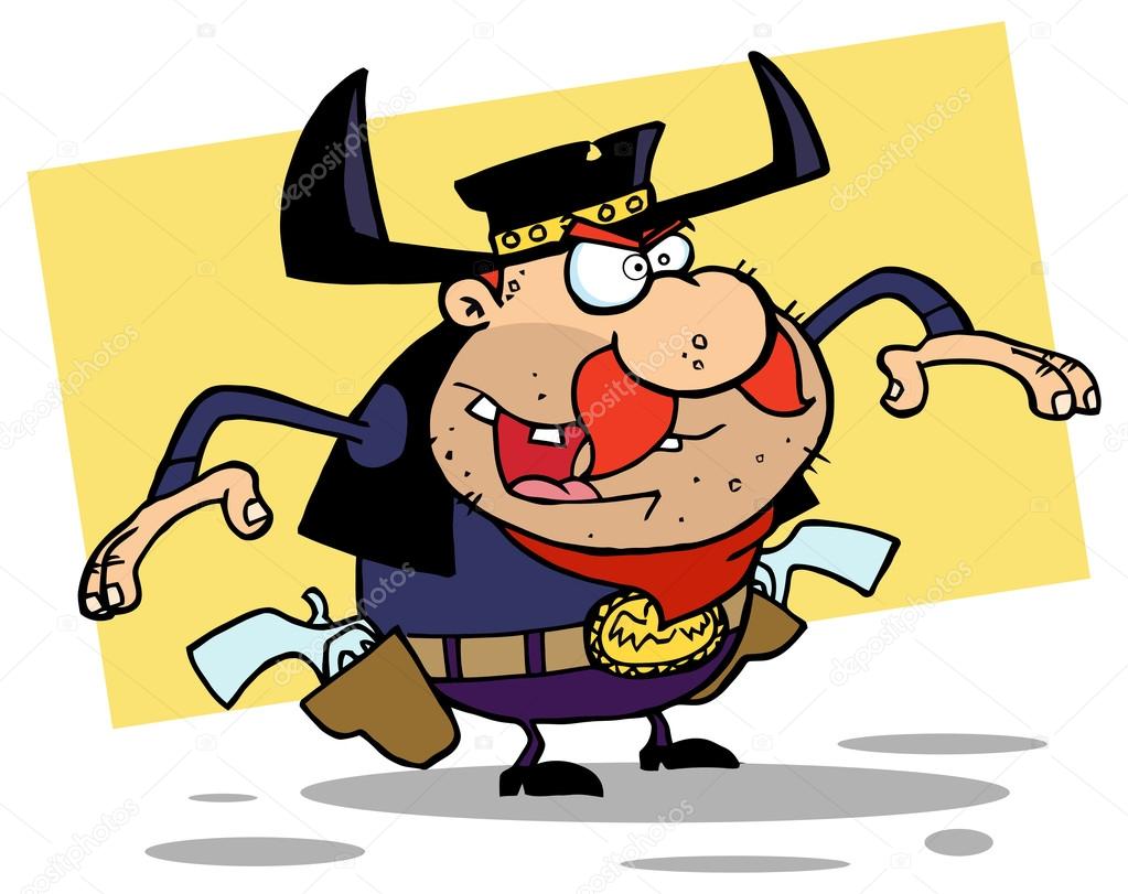 cartoon sheriff with Pistols