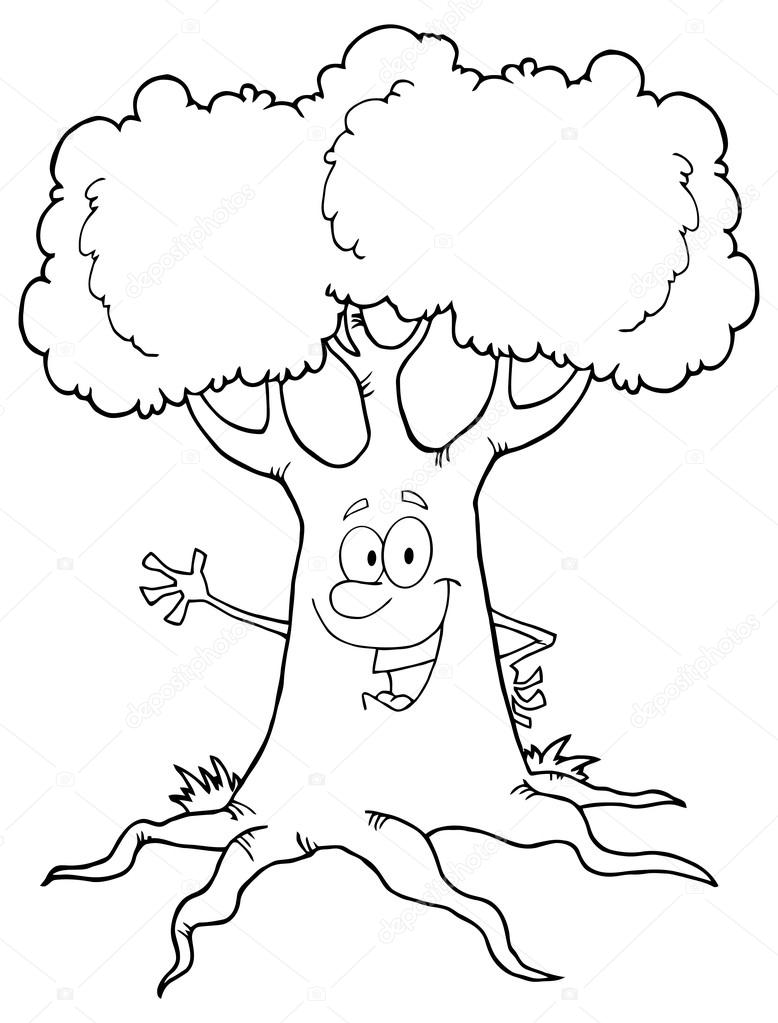 Baum Schwarz Weiß Comic Baum Schwarz Weiß Comic