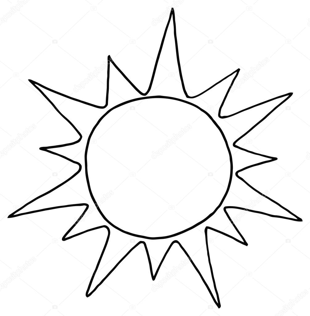 Cartoon Sun Black And White