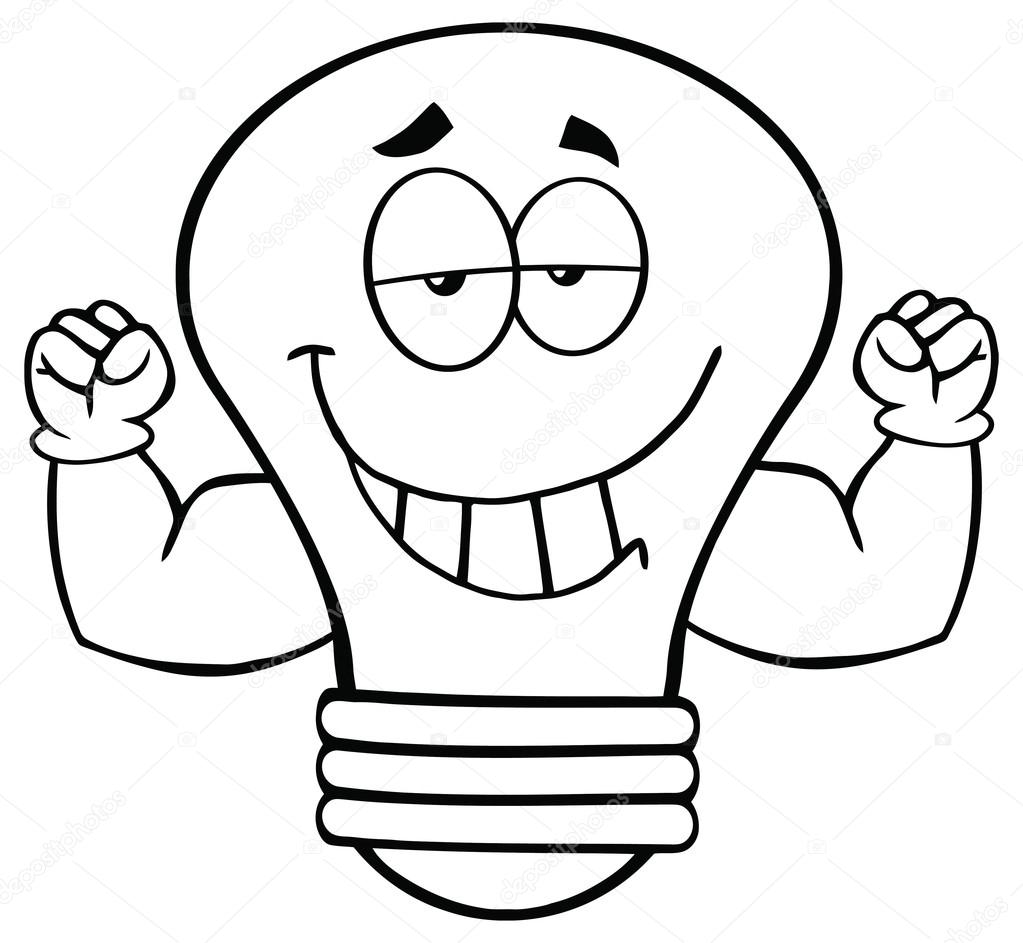 Light Bulb  With Muscle Arms