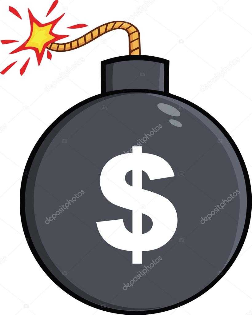 Cartoon Bomb With Dollar Sign