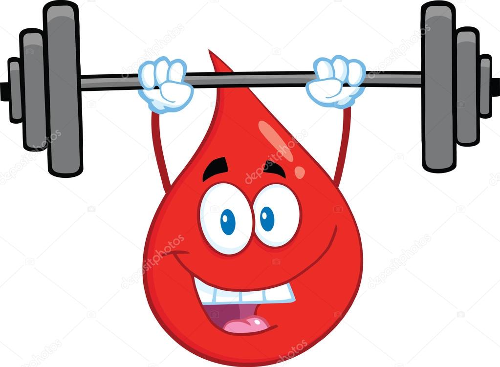 Blood Drop  Lifting Weights.