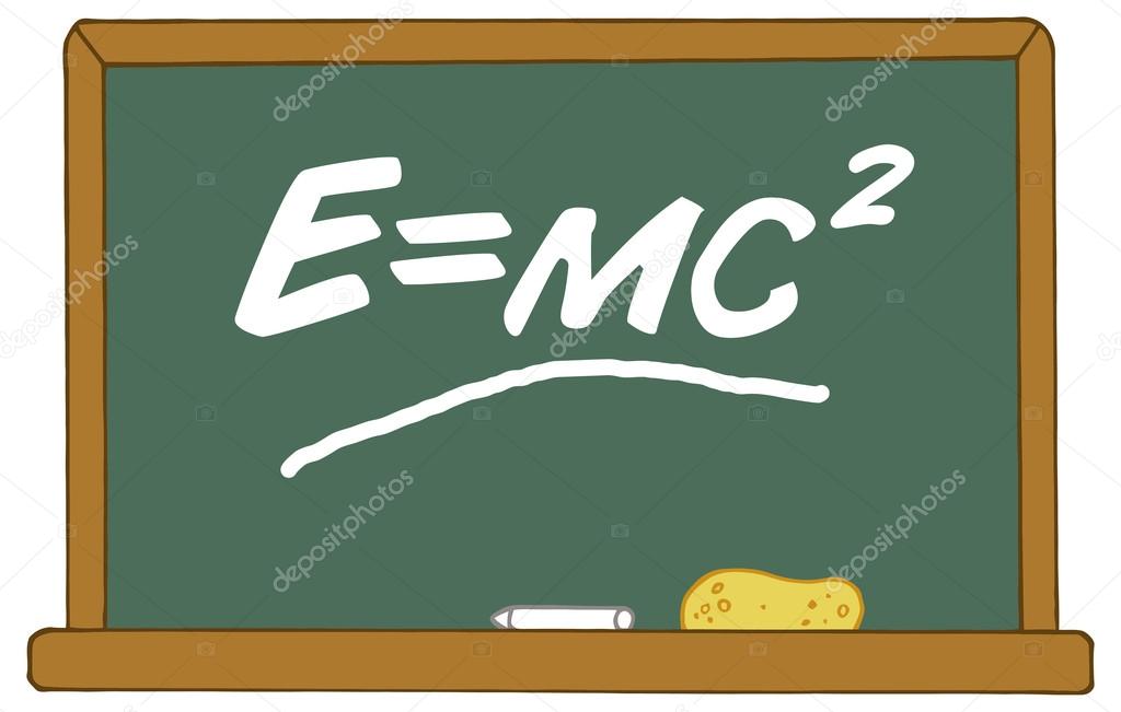 The Mass Energy Equivalence Equation E Equals MC2 On A Chalk Board