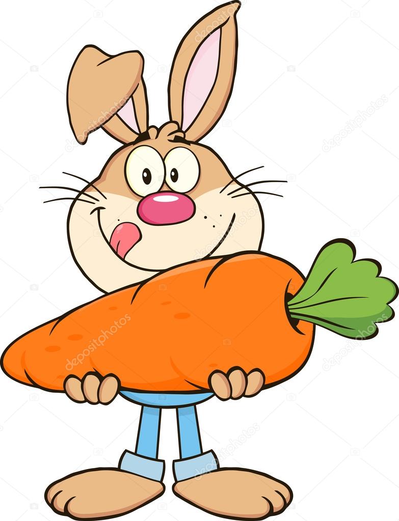 Rabbit  Character Holding A  Carrot.