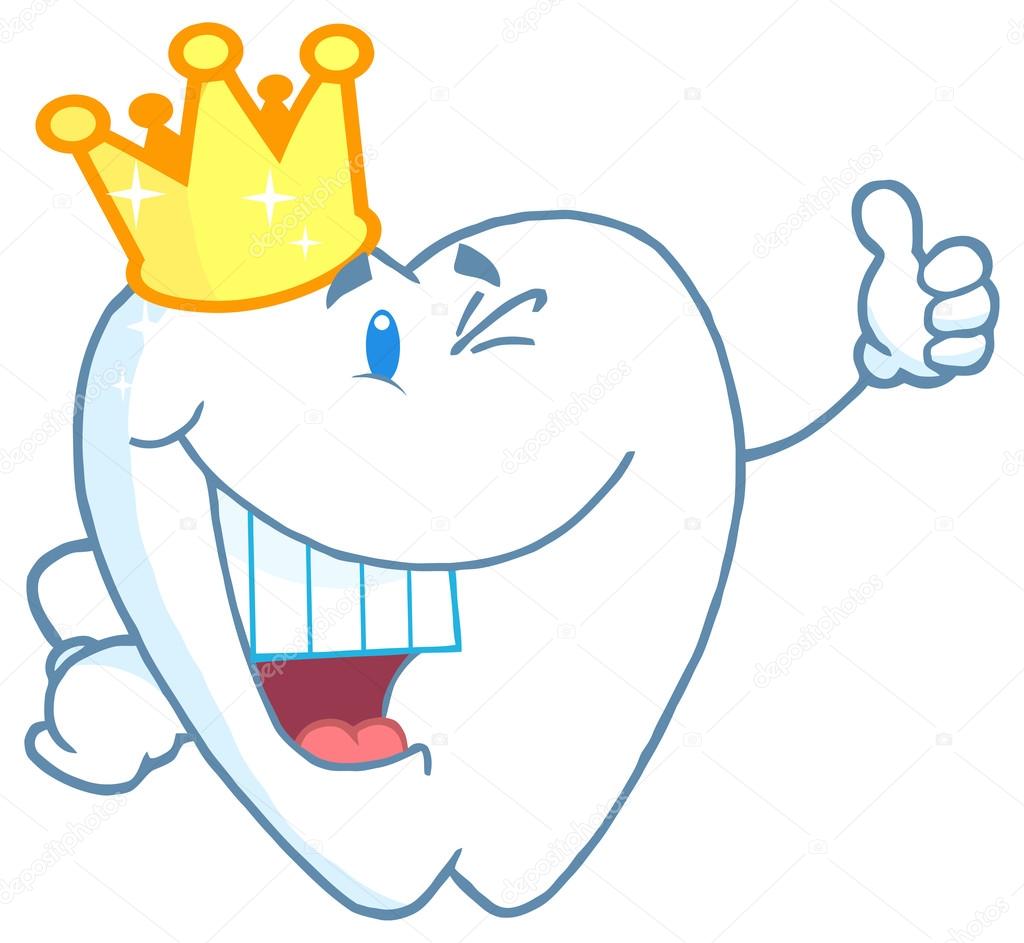 cartoon tooth showing thumb up