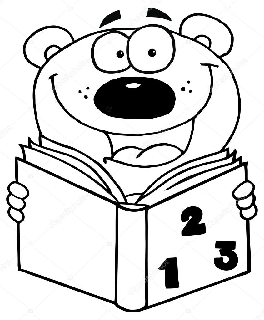 bear reading book stock vector hittoon 61085597
