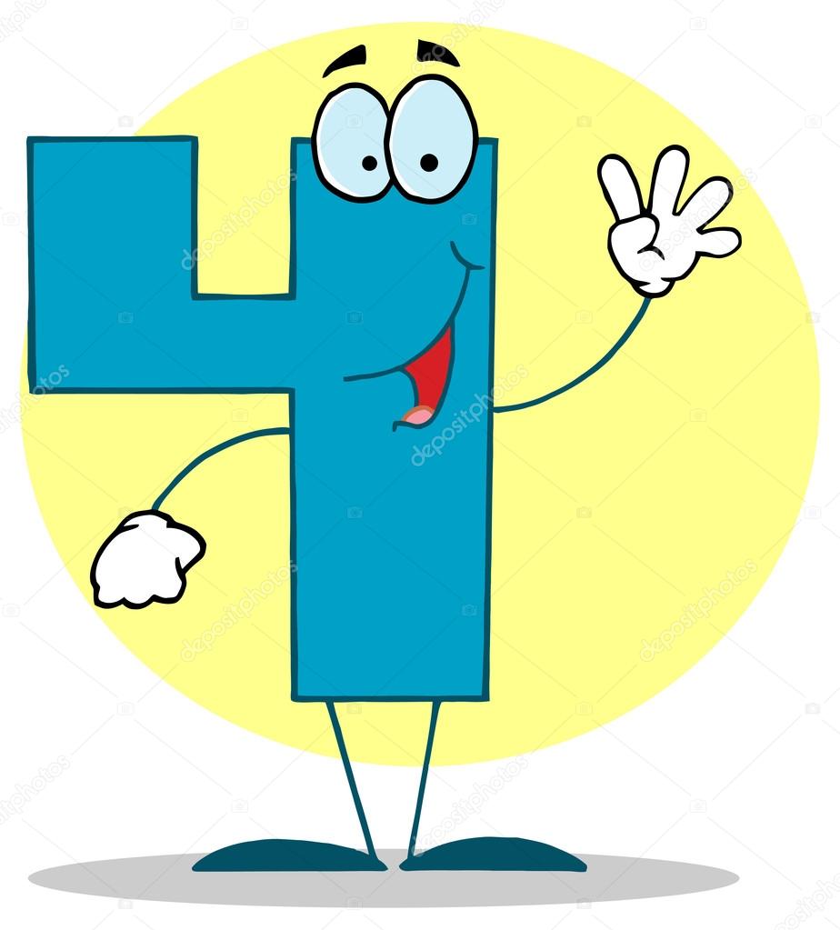 Amuzant desen animat 4 Număr Vector de stoc de ©HitToon 61086503