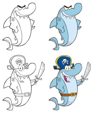 çizgi film köpekbalığı karakteri