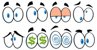 ojos de dibujos animados de dibujo