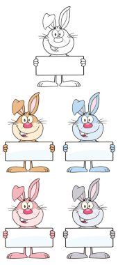 karikatür tavşan, tavşanlar seti