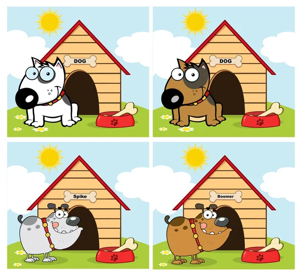 Set cani dei cartoni animati — Vettoriale Stock