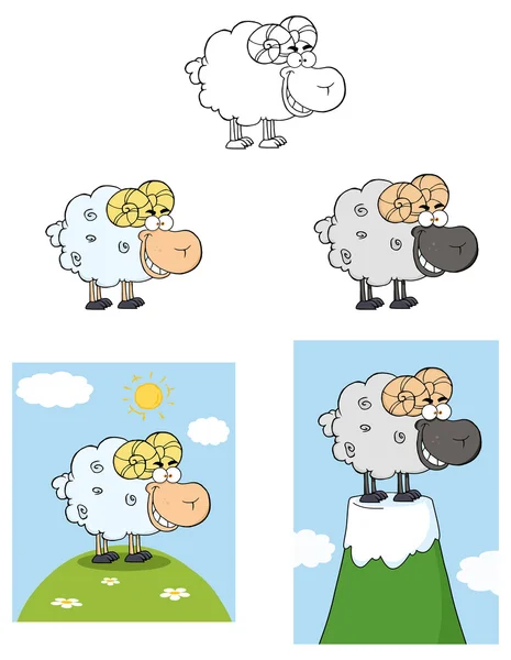 Набор символов овцы — стоковый вектор