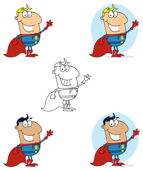 Zeichentrick-Superheldenfigur — Stockvektor