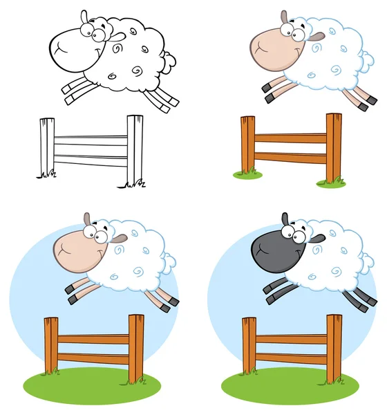 Cartoon sheep set — Stock Vector