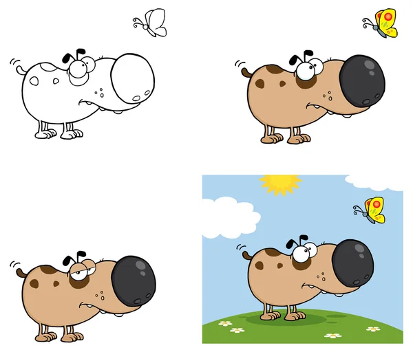 Zeichentrickfigur Hund — Stockvektor