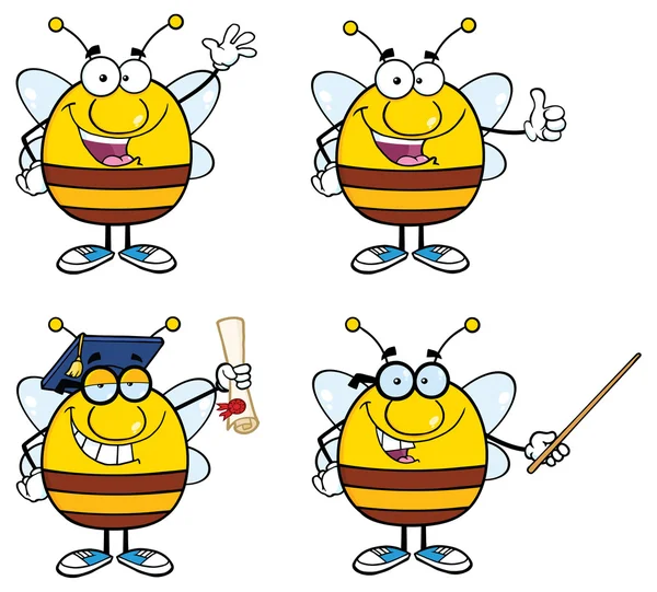 Cartoon cute bee — Stock Vector
