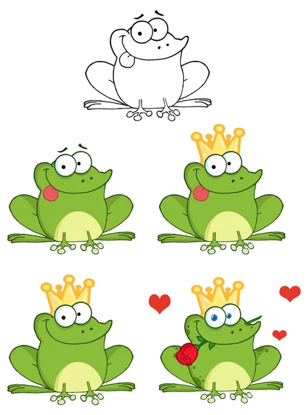 Cartoon Princess Frog — Stock Vector