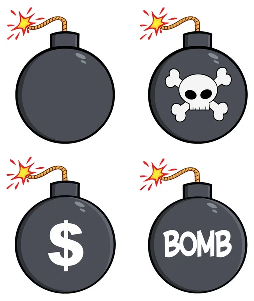 Cartoon bomb set — Stock vektor