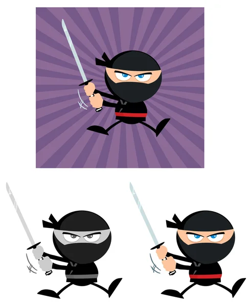 Çizgi film Ninja savaşçı — Stok Vektör