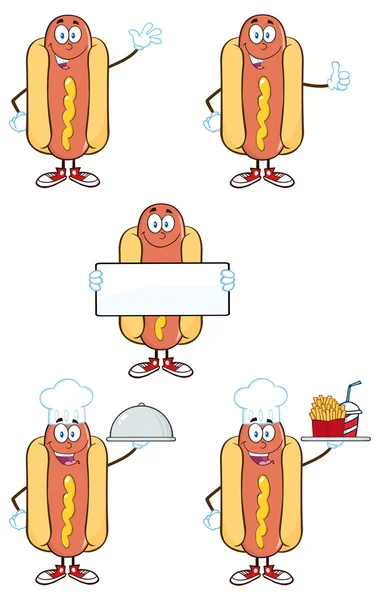 Hot Dog Character — Stock Vector