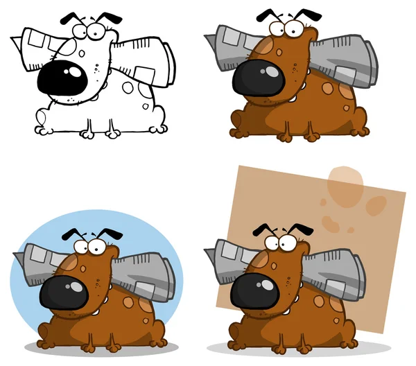 Juego de perros de dibujos animados — Vector de stock