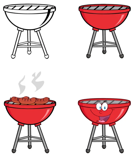 Cartone animato Barbecue set — Vettoriale Stock