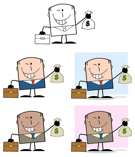 Cartone animato personaggio uomo d'affari — Vettoriale Stock