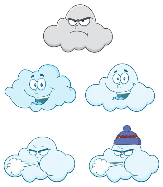 Wolk mascotte stripfiguren. — Stockvector