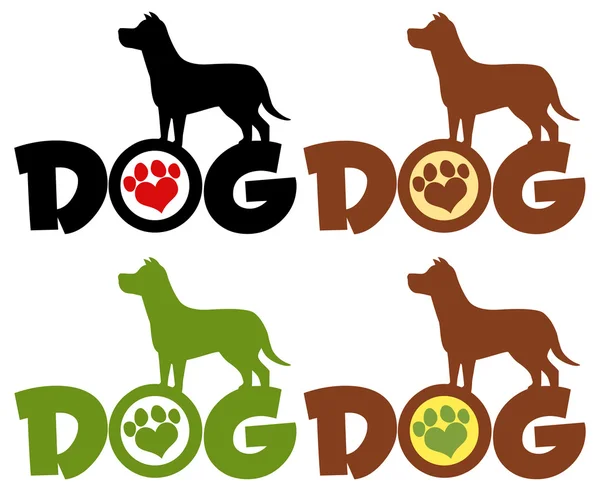 Dog print sticker — Stock Vector