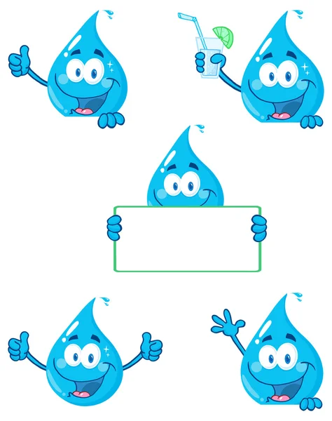 Gota de agua de dibujos animados — Vector de stock