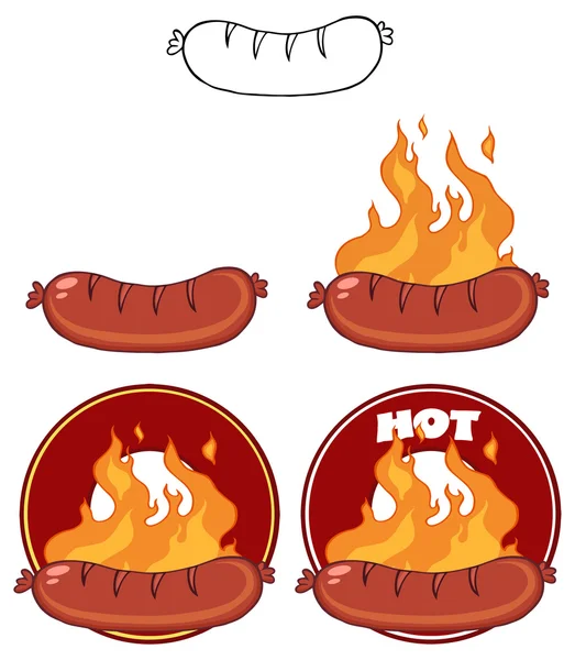 Fast food hot dogi — Wektor stockowy