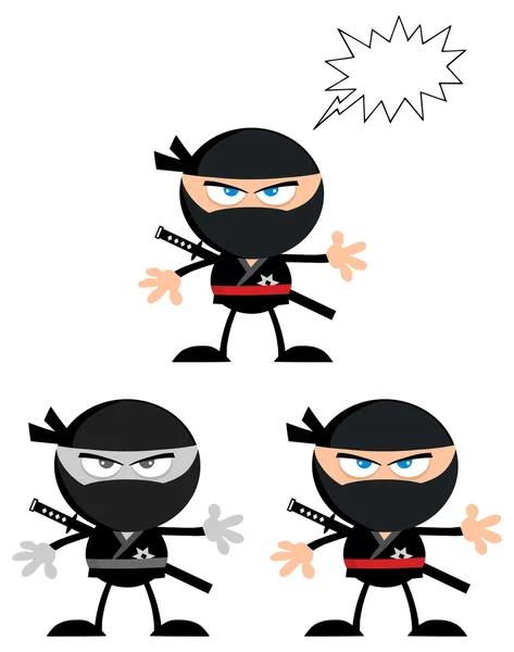 Caça Ninja dos desenhos animados —  Vetores de Stock