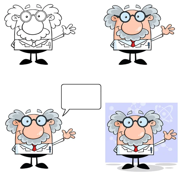 Personaje del profesor de dibujos animados — Vector de stock