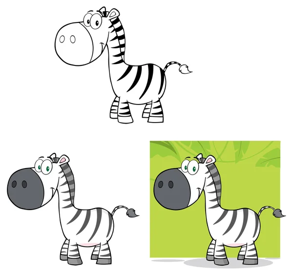 Zebra állat készlet — Stock Vector