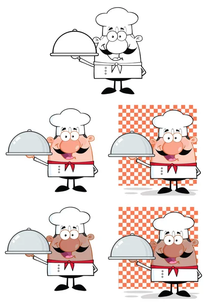 Boulanger, chef et serveur ensemble — Image vectorielle