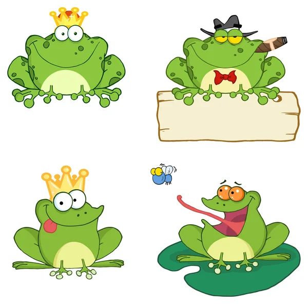 Grenouille animal set — Image vectorielle